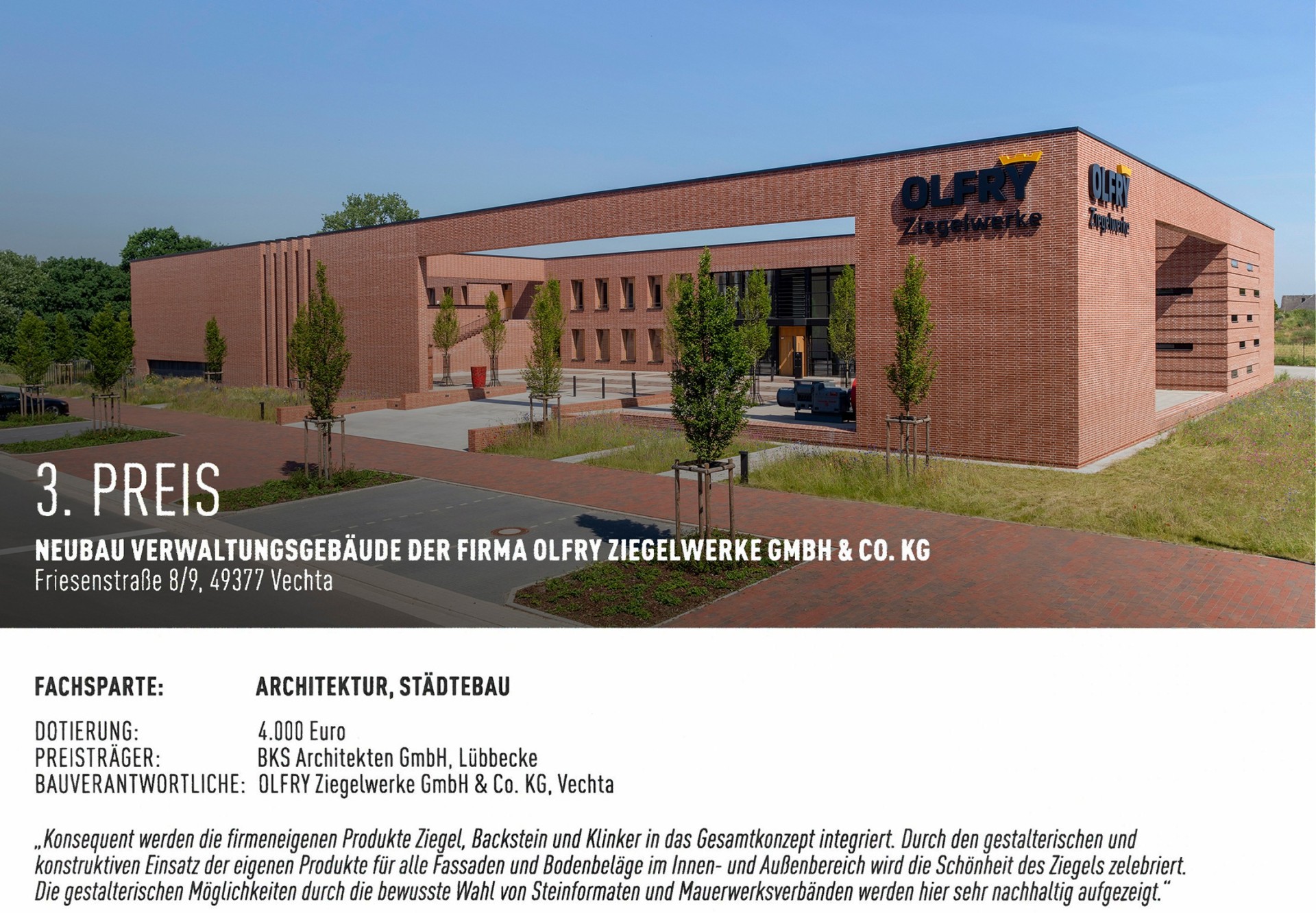 3. OLB Preis für Architektur & Ingenieurbau 2021